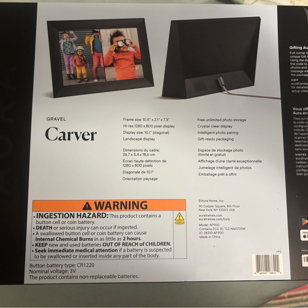 Brand-new, never used Carver Aura Picture Frame